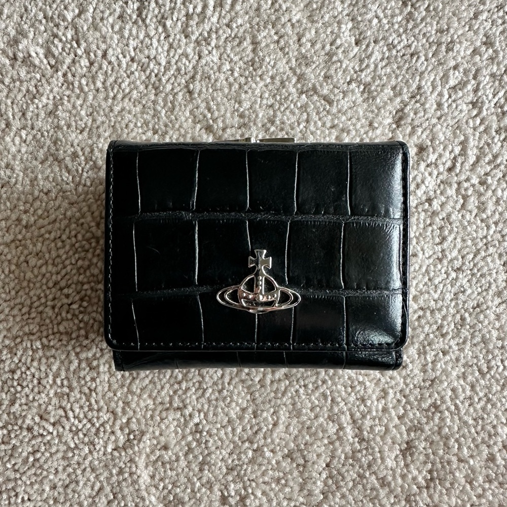 Vivienne Westwood Black Croc-Pattern Wallet